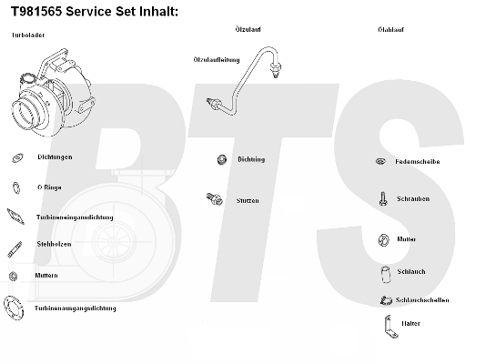 Compresor,sistem de supraalimentare T981565 BTS Turbo